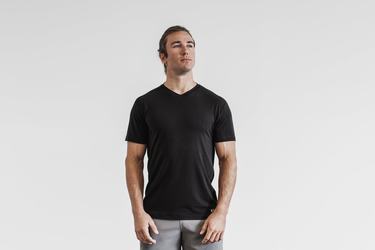 T-Shirt Nobull V-Neck Homme Noir | CI5463281