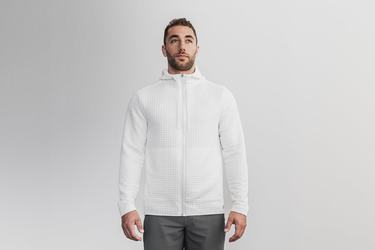 Veste Nobull Quilted Zip-up Homme Blanche | TM9503726