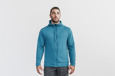 Veste Nobull Quilted Zip-up Homme Grise Bleu | KL5219476